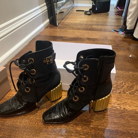 Dior boots . Patent leather and canvas - Picture 2 of 6